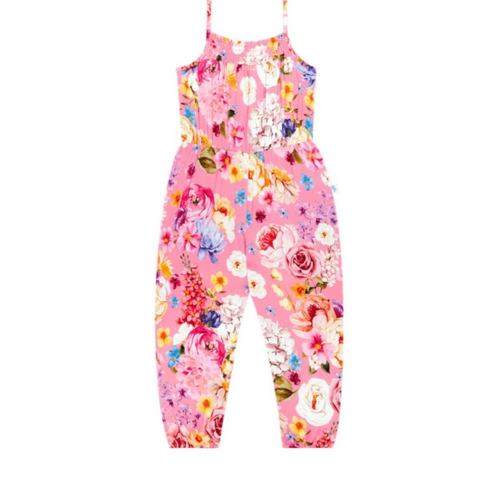 Posh peanut long romper jumpsuit girls size 10 floral chantaria